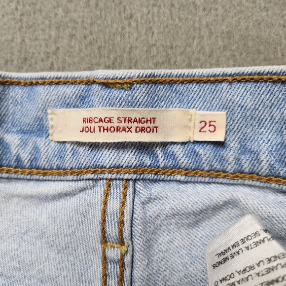 Levi's special edition ribcage straight rhinestone jeans size 25 Studed - Picture 9 of 16